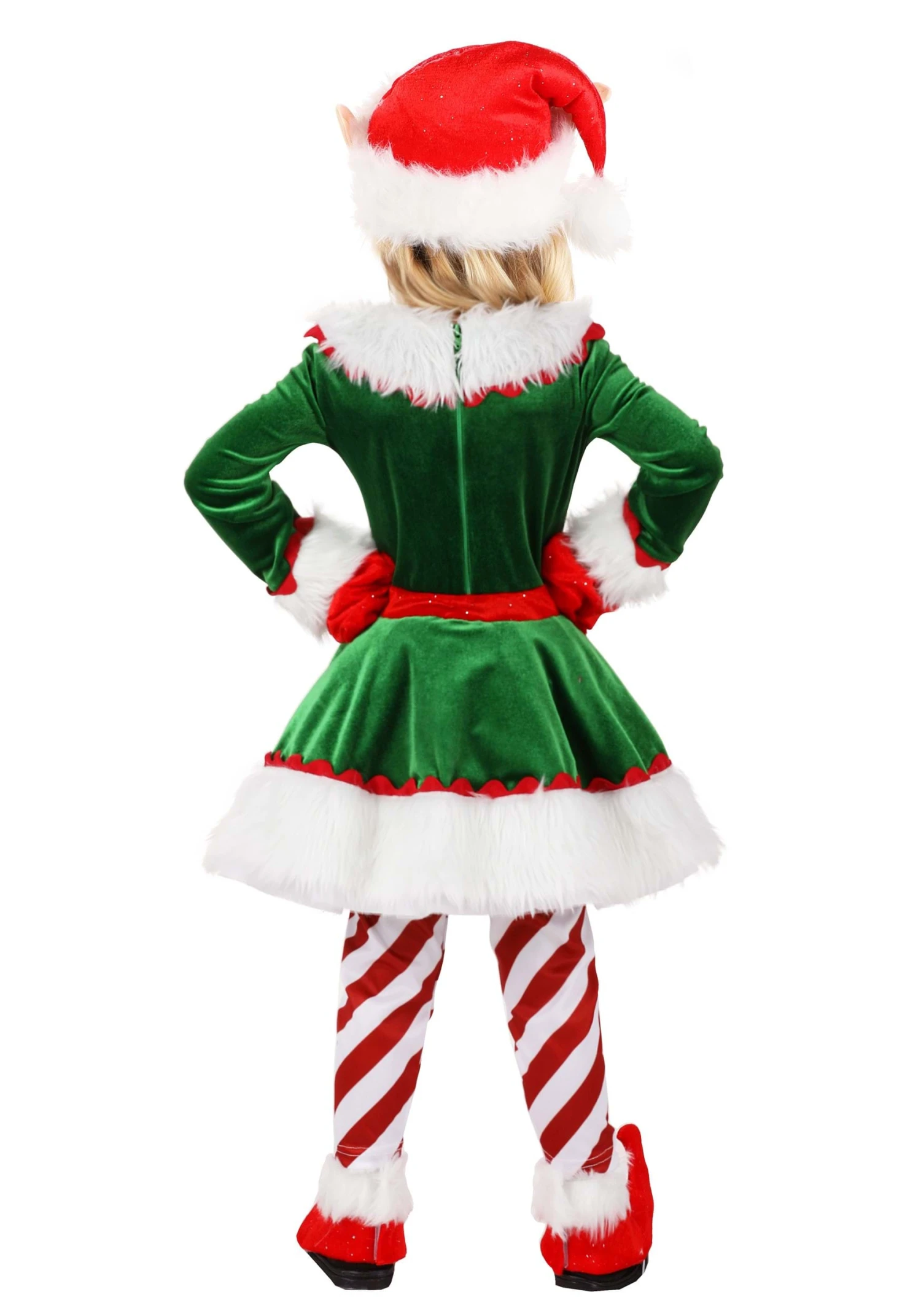 Girl's Christmas Elf Toddler Costume 4 Girl's Christmas Elf Toddler Costume - Image 2
