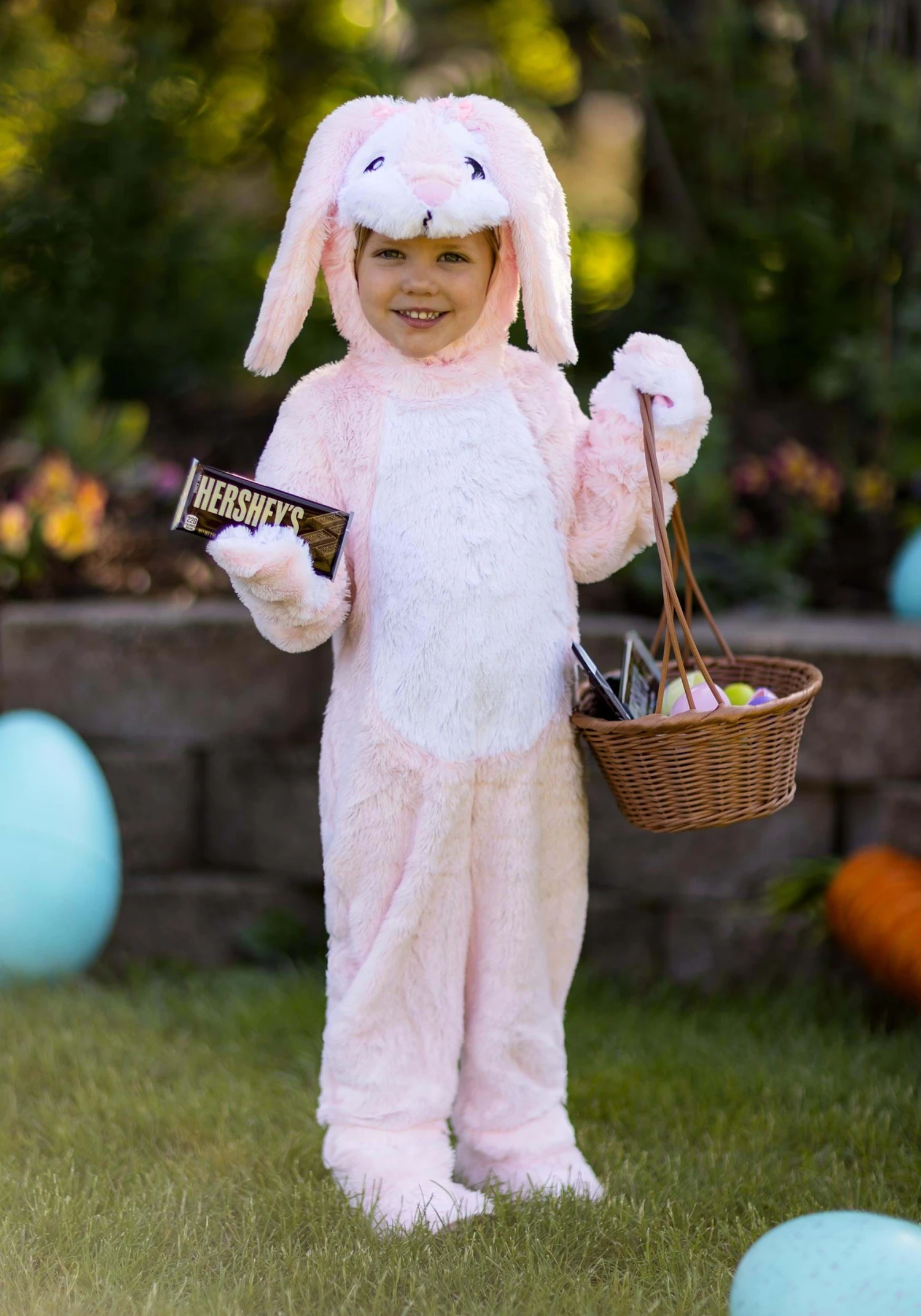 Toddler Pink Fluffy Bunny Costume 4 Toddler Pink Fluffy Bunny Costume - Image 2