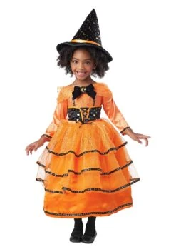 Girl's Midnight Pumpkin Patch Witch Toddler Costume
