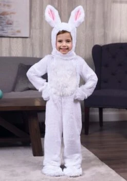 Toddler Open Face White Bunny Costume -Halloween Costumes toddler open face white bunny alt 1