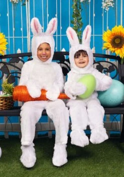 Toddler Open Face White Bunny Costume -Halloween Costumes toddler open face white bunny alt 2