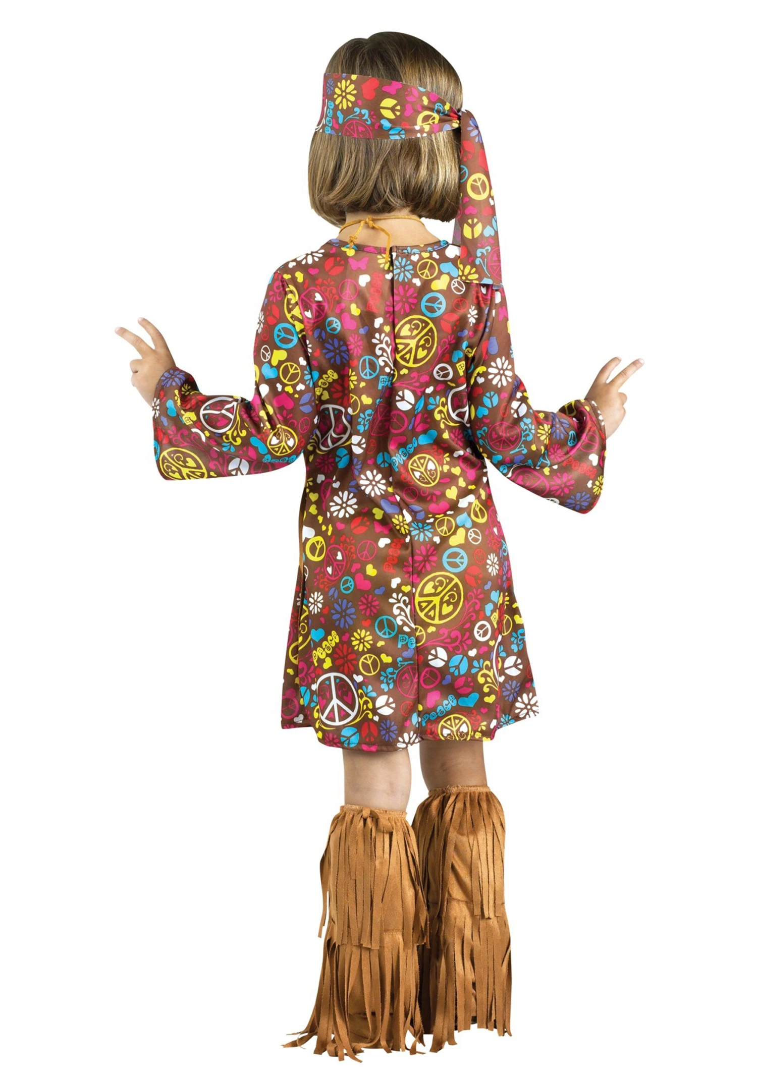 Fun World Toddler Peace & Love Hippie Girl's Costume 4 Fun World Toddler Peace & Love Hippie Girl's Costume - Image 2
