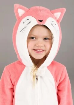 Girl's Pink Fox Toddler Onesie Costume 7 Girl's Pink Fox Toddler Onesie Costume -Halloween Costumes toddler pink fox onesie costume alt 1