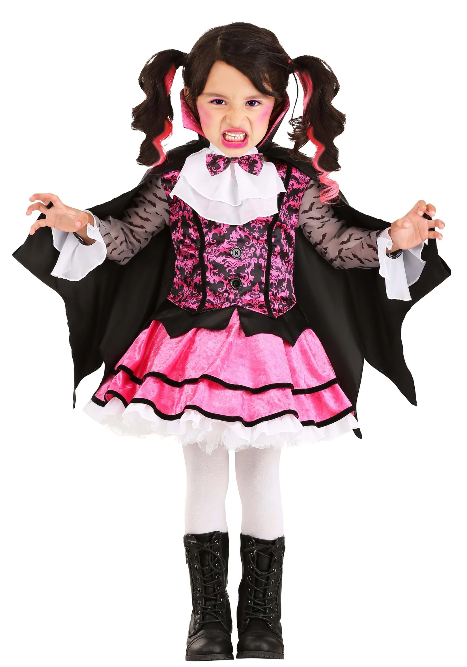 Pink Vampire Girl's Toddler Costume 3 Pink Vampire Girl's Toddler Costume