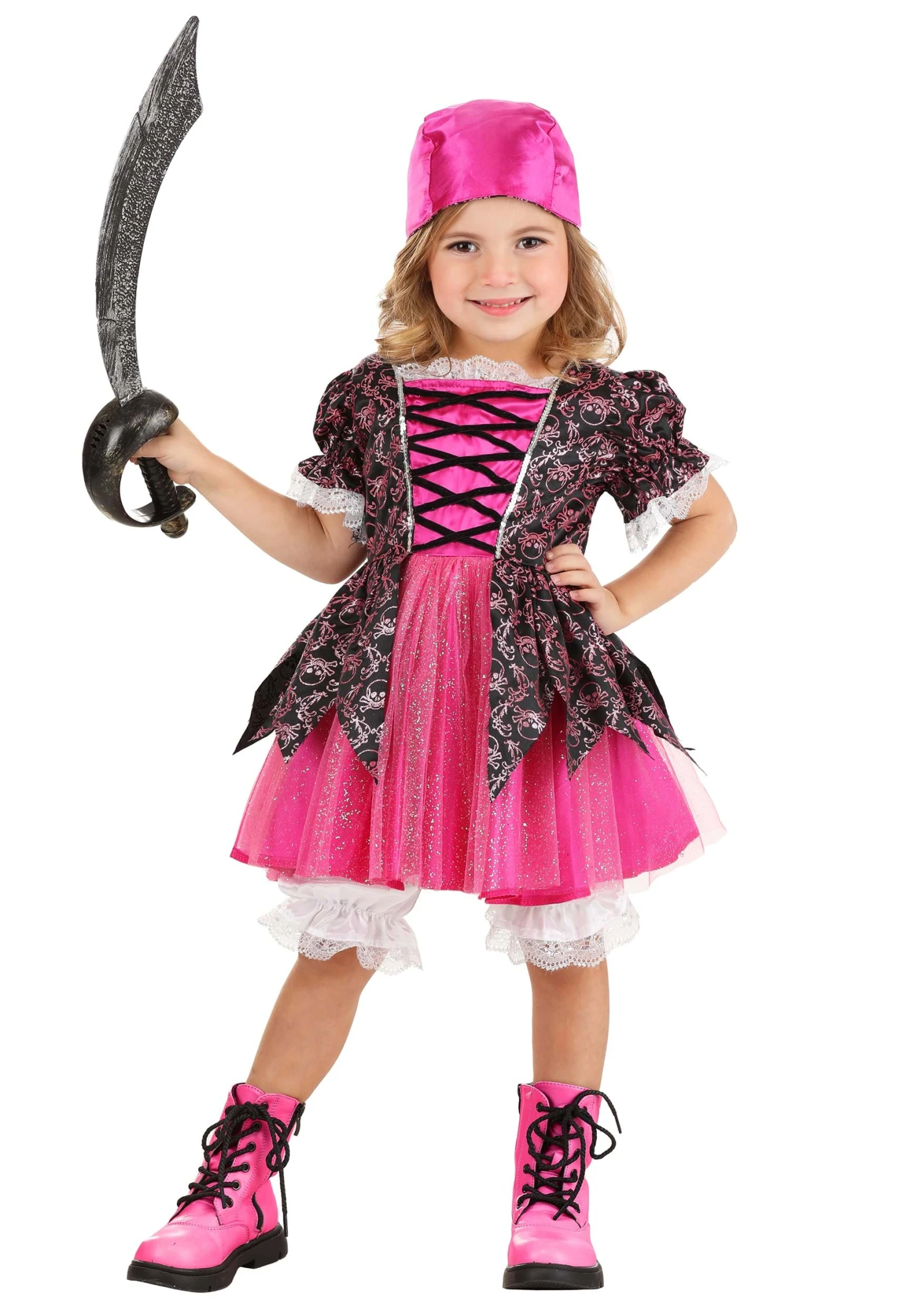 Girl's Precious Pink Pirate Toddler Costume 3 Girl's Precious Pink Pirate Toddler Costume