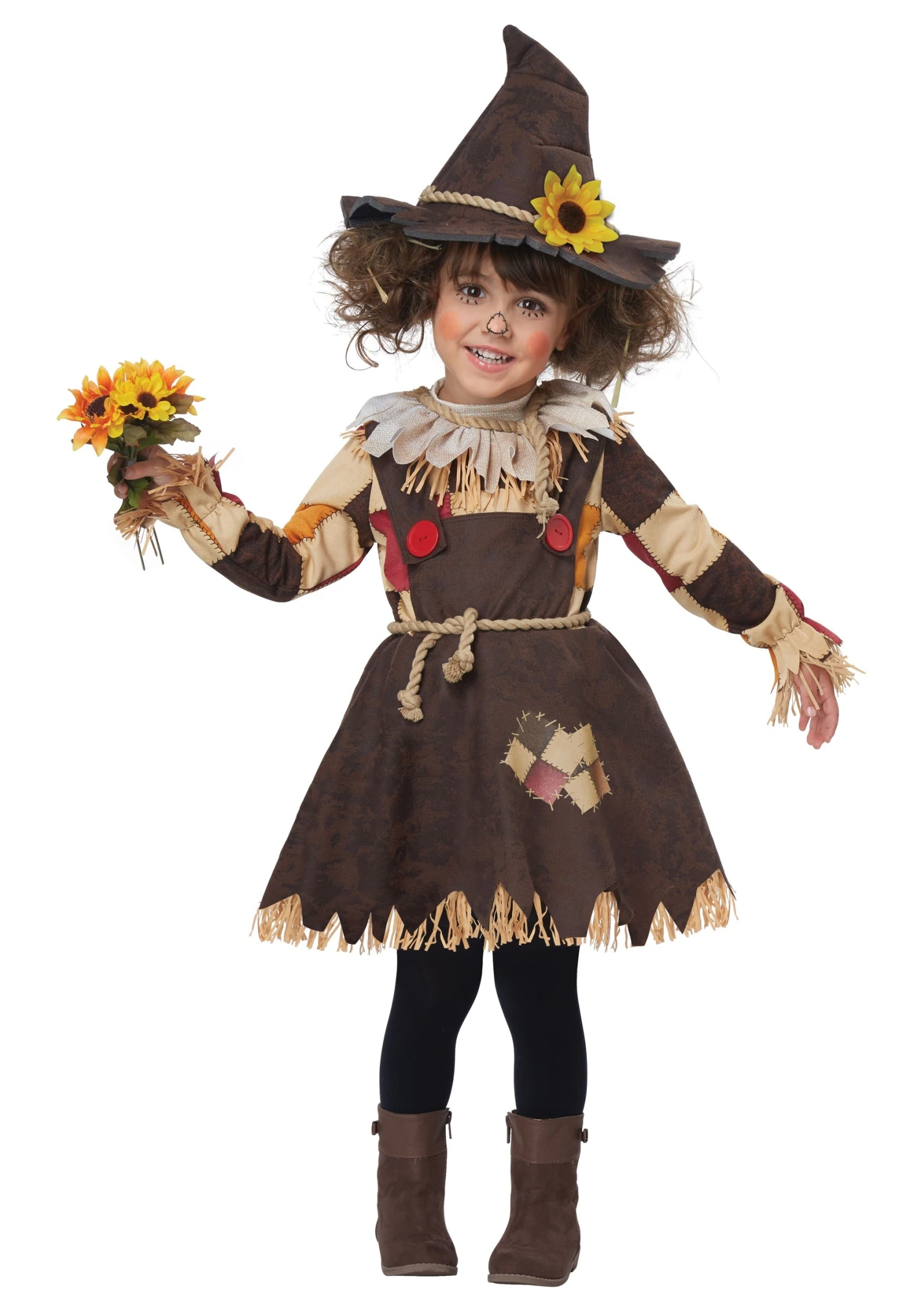 Girl's Pumpkin Patch Scarecrow Toddler Costume 3 Girl's Pumpkin Patch Scarecrow Toddler Costume