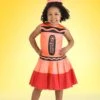 Girl's Toddler Red Crayon Costume Dress 1 Girl's Toddler Red Crayon Costume Dress -Halloween Costumes toddler red crayon costume dress 0
