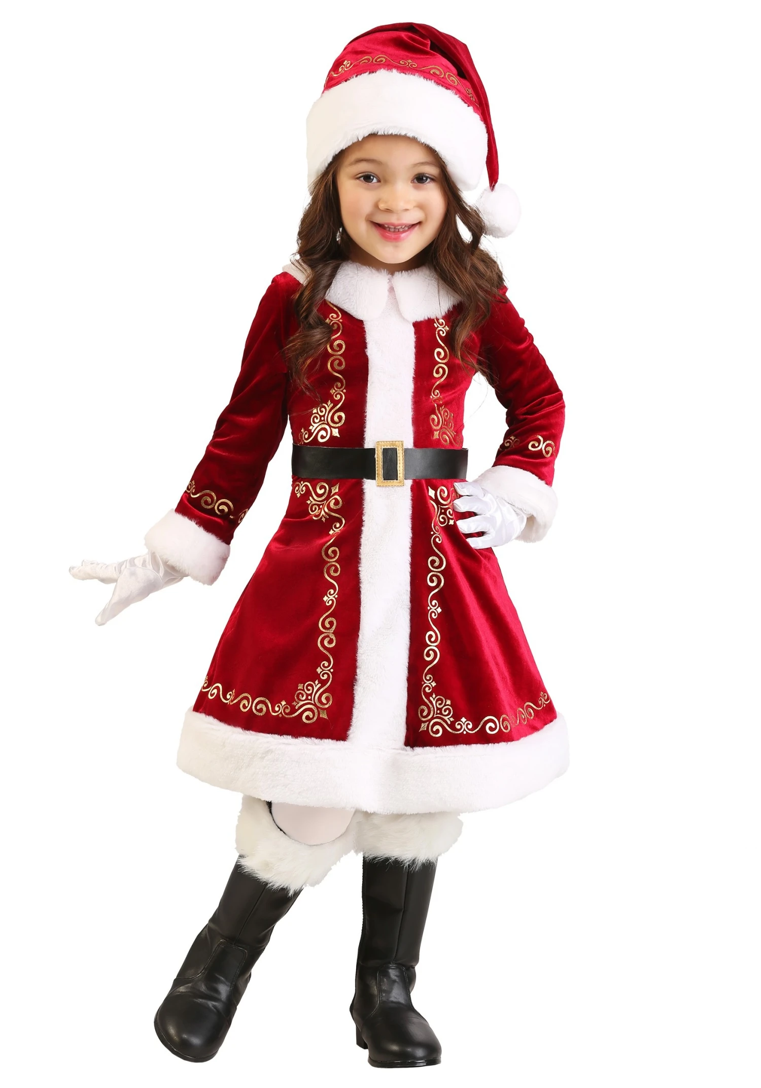 Girl's Toddler Santa Costume Dress 3 Girl's Toddler Santa Costume Dress