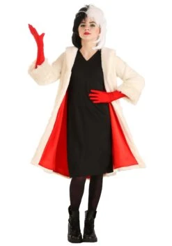 Cruella De Vil Coat Costume For Teens From Disney's 101 Dalmatians 23 Cruella De Vil Coat Costume For Teens From Disney's 101 Dalmatians -Halloween Costumes tween cruella de vil costume alt 6