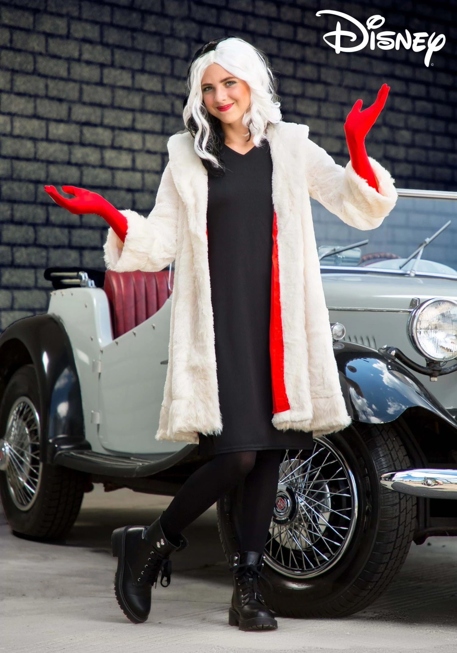 Cruella De Vil Coat Costume For Teens From Disney's 101 Dalmatians 3 Cruella De Vil Coat Costume For Teens From Disney's 101 Dalmatians
