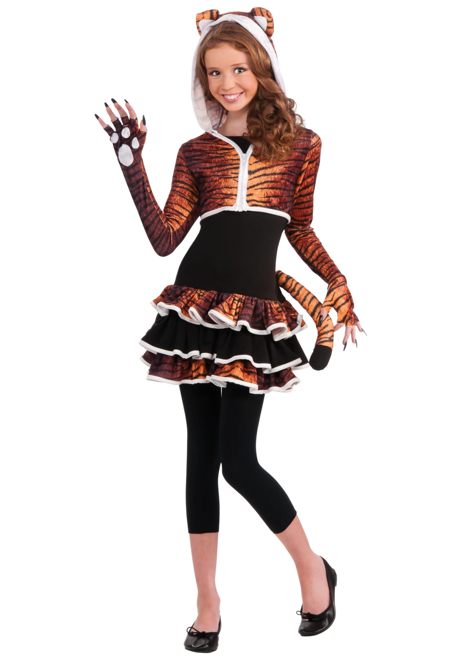 Black And Orange Tween Tigress Costume 3 Black And Orange Tween Tigress Costume