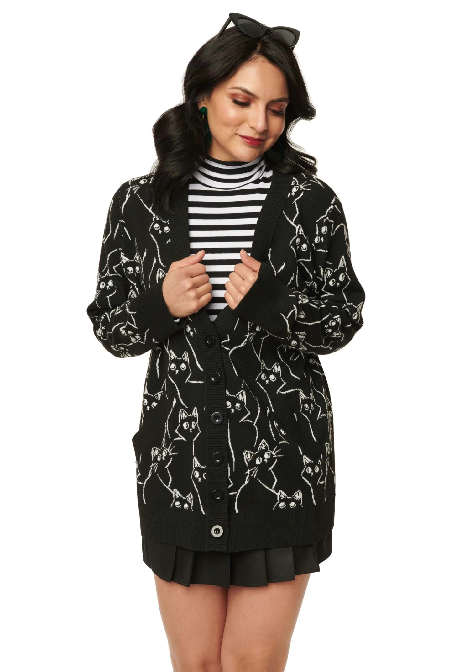 Unique Vintage Black Cat Cardigan For Adults 7 Unique Vintage Black Cat Cardigan For Adults - Image 5