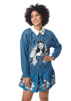 Unique Vintage Corpse Bride Sweater For Women -Halloween Costumes unique vintage corpse bride sweater alt 4