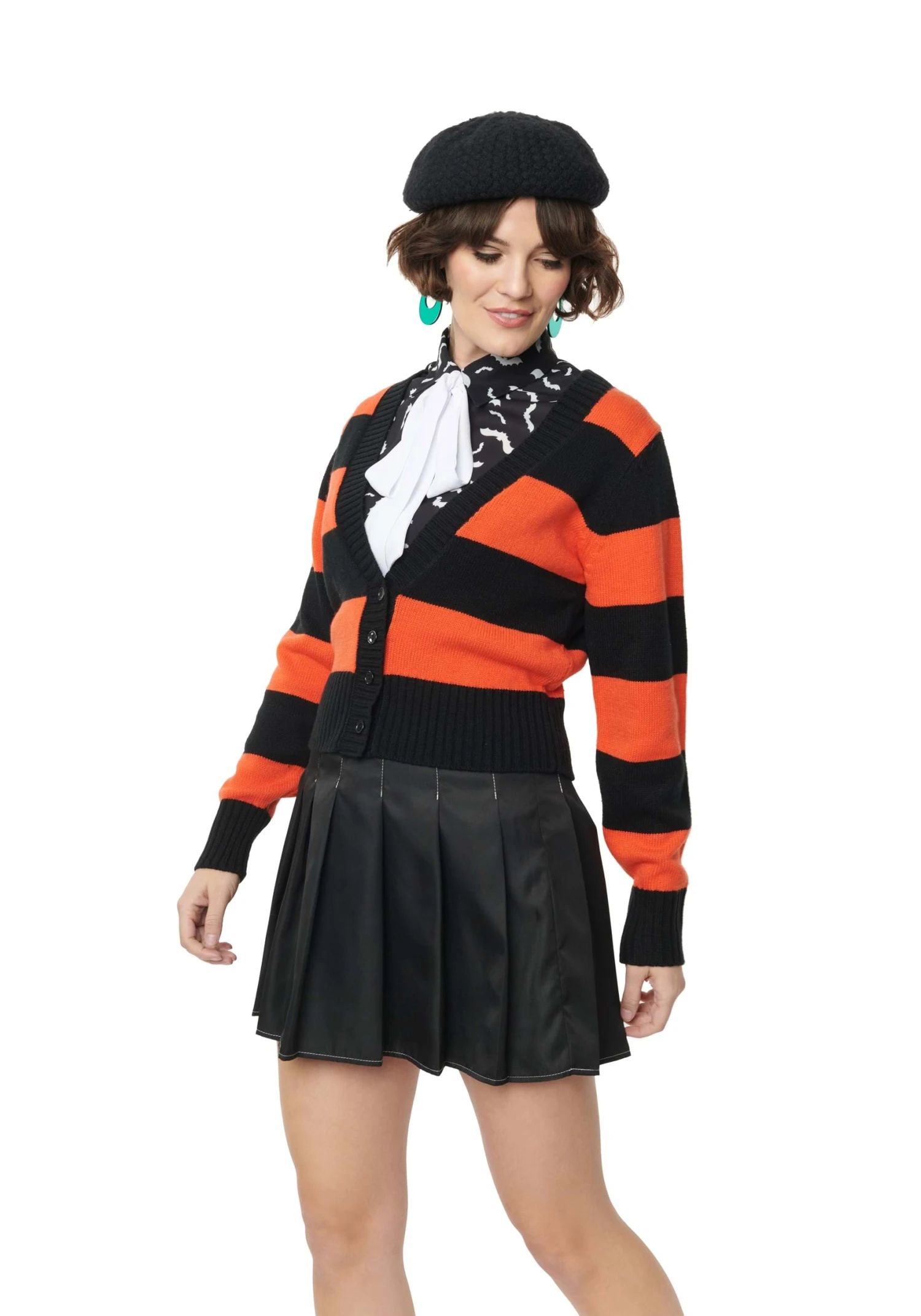 Unique Vintage Spooky Cat Striped Cardigan For Adults 4 Unique Vintage Spooky Cat Striped Cardigan For Adults - Image 2