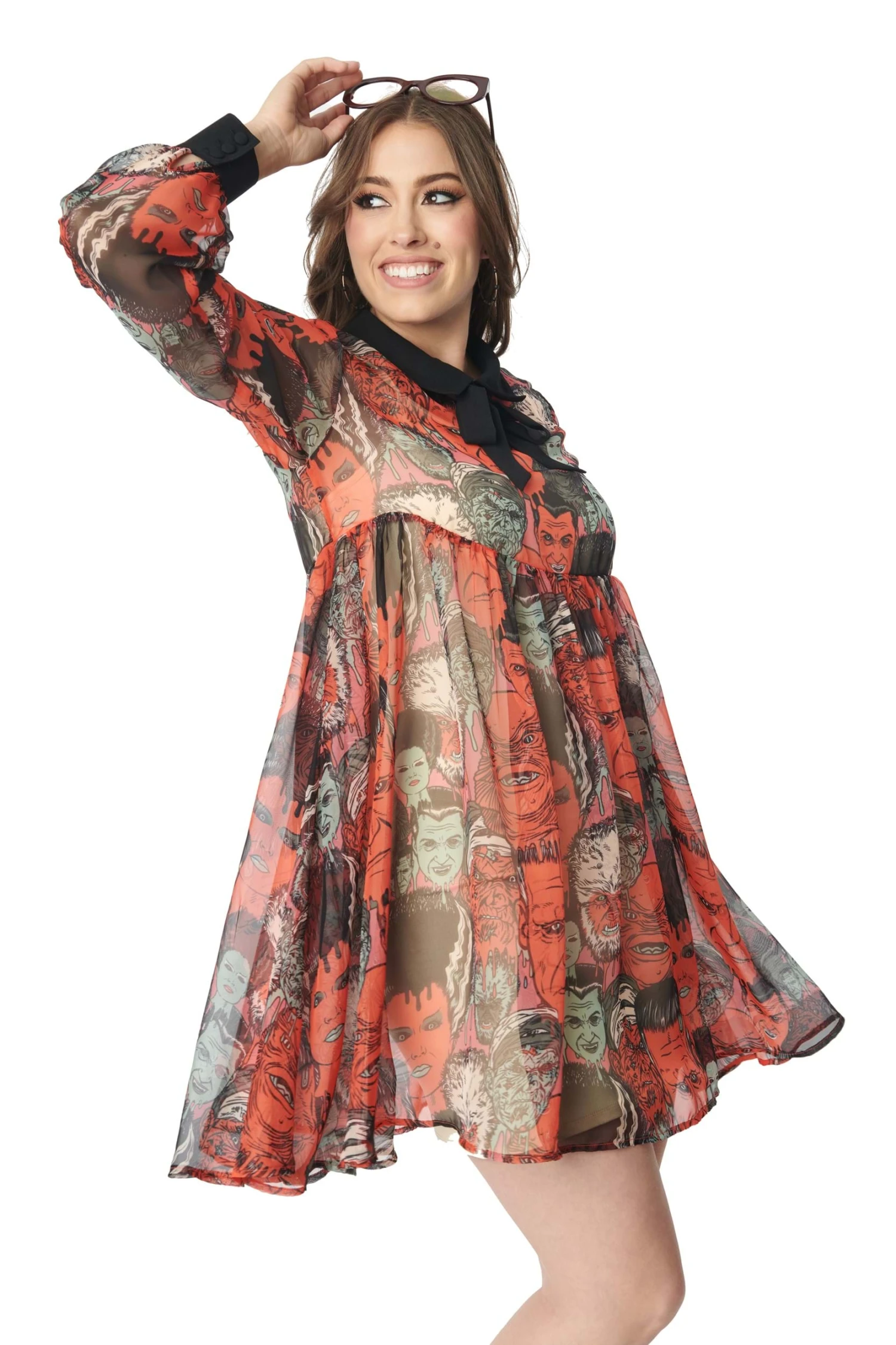 Unique Vintage Universal Monsters Tie Dress For Women 3 Unique Vintage Universal Monsters Tie Dress For Women