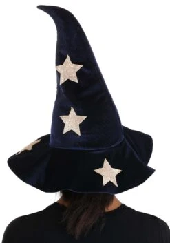 Velvet Stars Costume Witch Hat -Halloween Costumes velvet stars witch hat alt 1