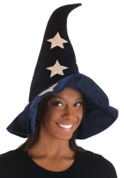 Velvet Stars Costume Witch Hat -Halloween Costumes velvet stars witch hat alt 2