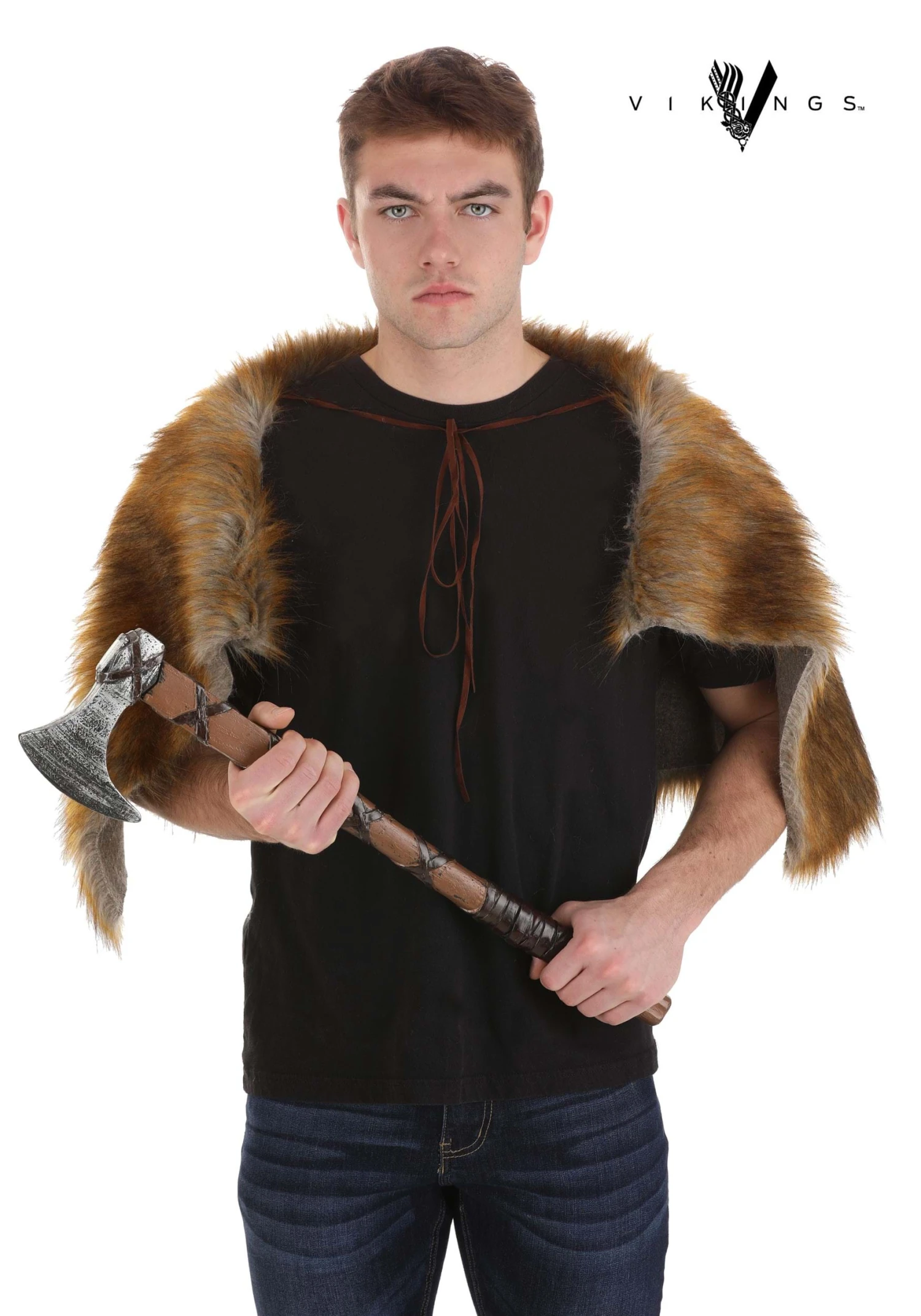 Vikings Ragnar Lothbrok Adult Wolf Pelt Costume Cloak 4 Vikings Ragnar Lothbrok Adult Wolf Pelt Costume Cloak - Image 2