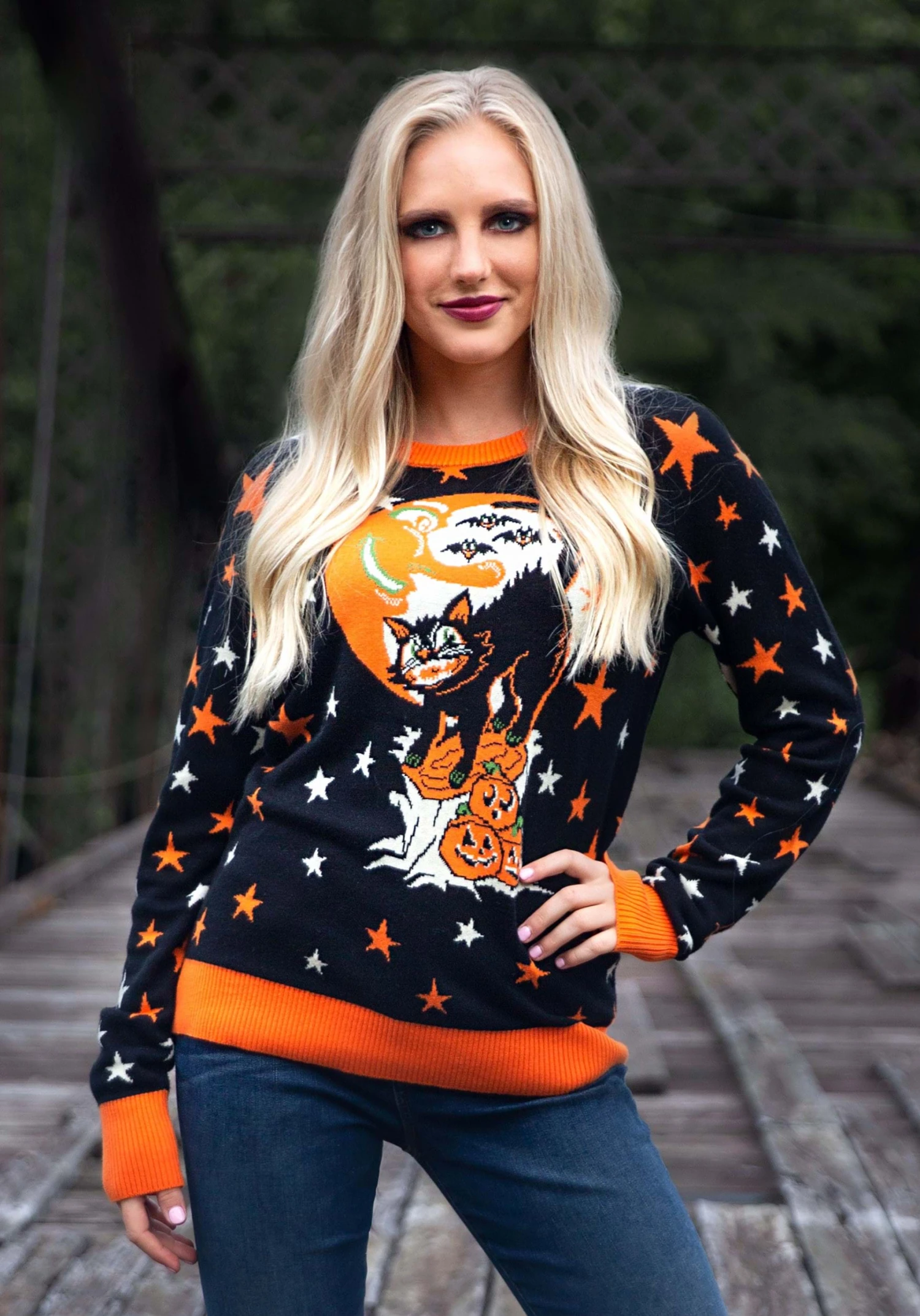 Adult Vintage Halloween Cat Halloween Sweater 9 Adult Vintage Halloween Cat Halloween Sweater - Image 7