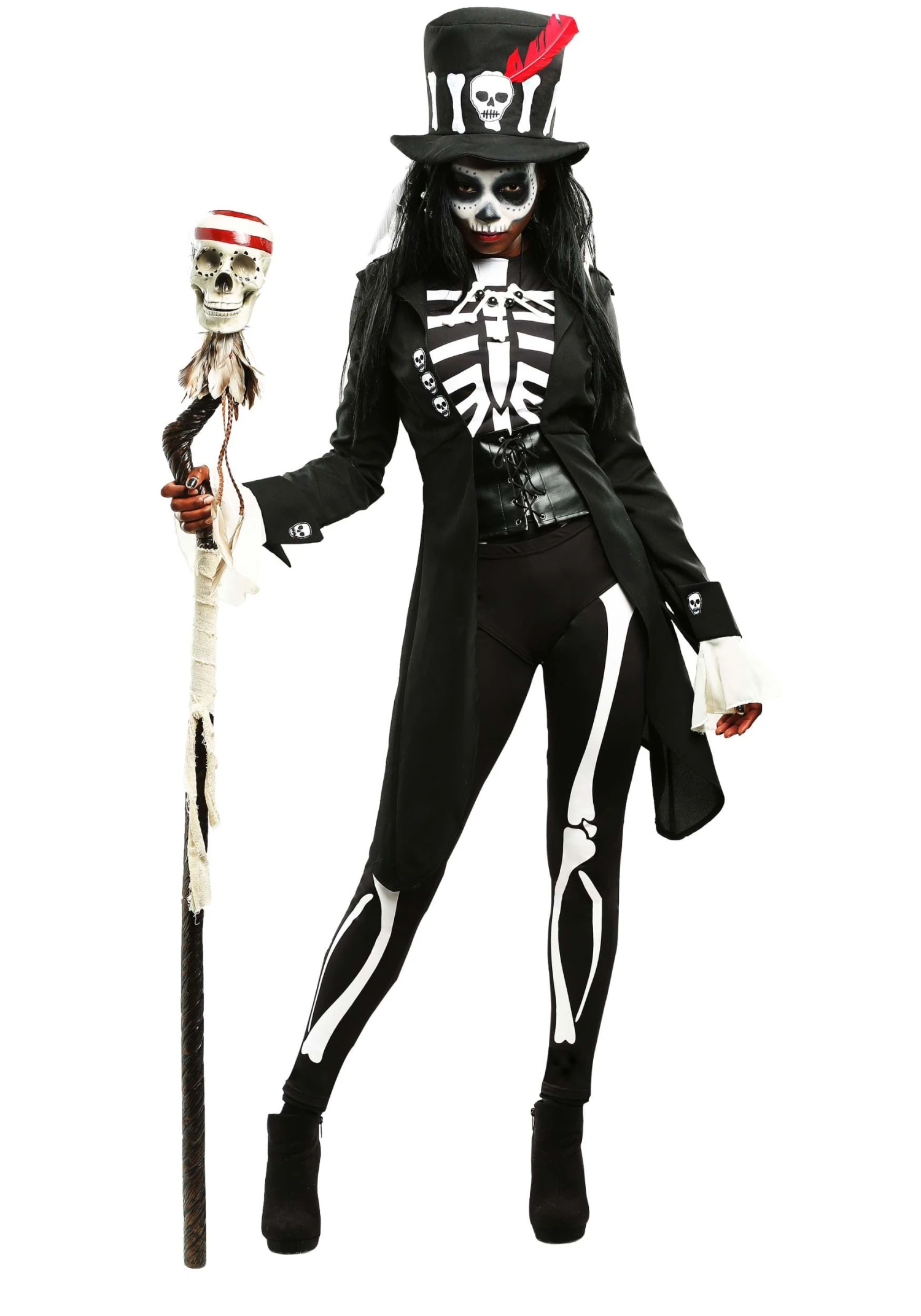 Voodoo Skeleton Women's Costume 3 Voodoo Skeleton Women's Costume