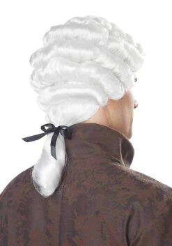 Men's White Colonial Costume Wig 5 Men's White Colonial Costume Wig -Halloween Costumes white colonial wig alt 1