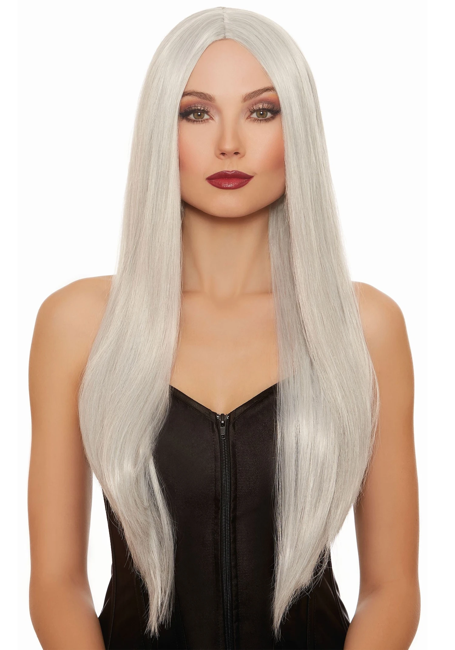 Dreamgirl Women's Long Straight Gray/White Mix Costume Wig 3 Dreamgirl Women's Long Straight Gray/White Mix Costume Wig