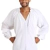 White Renaissance Peasant Shirt -Halloween Costumes white renaissance peasant shirt