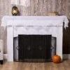 White Spider Web Mantel Scarf Decoration 1 White Spider Web Mantel Scarf Decoration -Halloween Costumes white spider web mantel scarf decoration