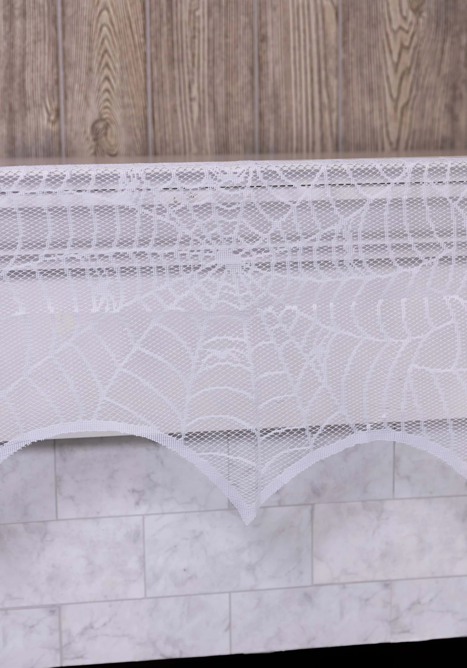 White Spider Web Mantel Scarf Decoration 4 White Spider Web Mantel Scarf Decoration - Image 2