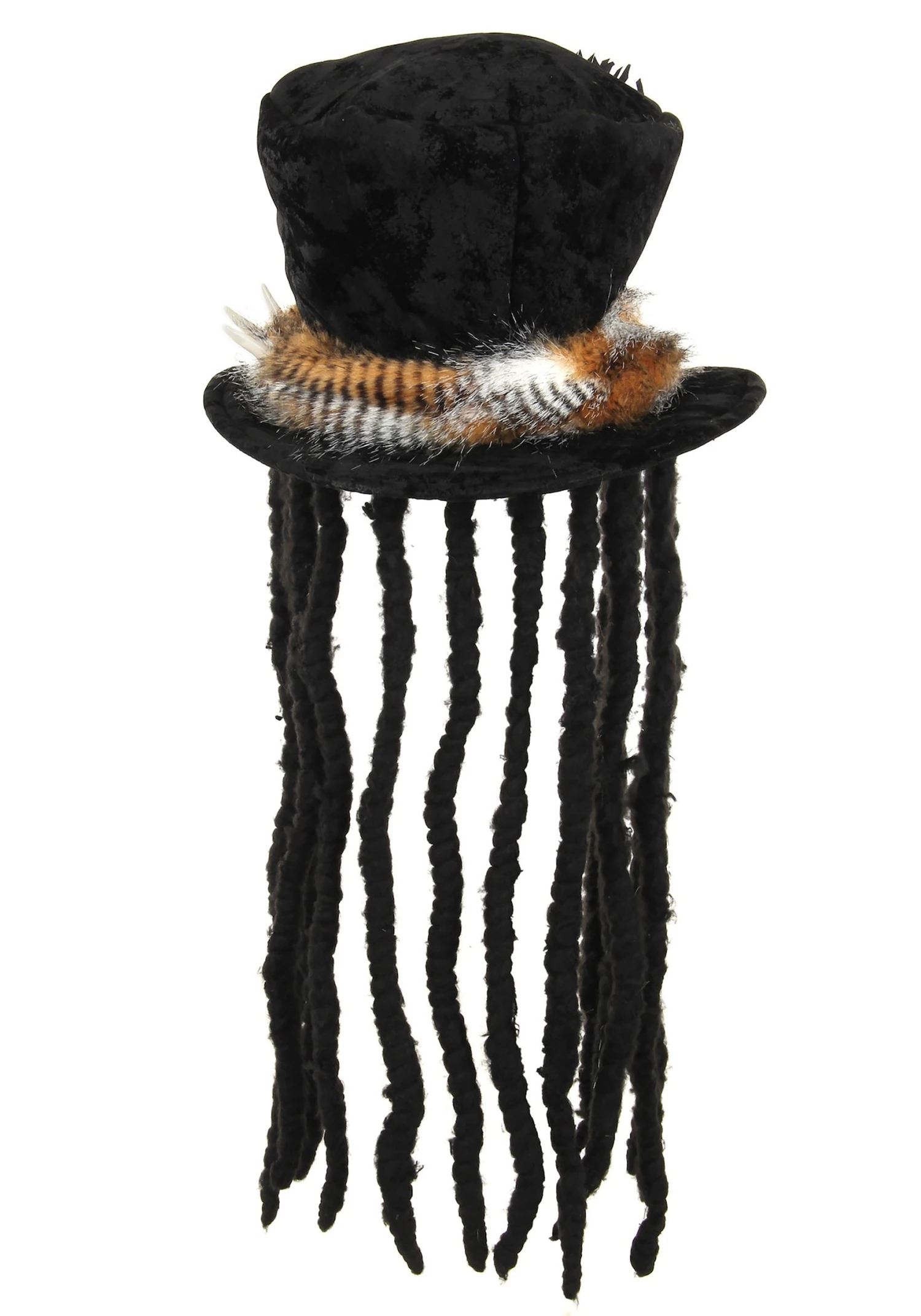 Witch Doctor Plush Costume Hat With Dreadlocks 4 Witch Doctor Plush Costume Hat With Dreadlocks - Image 2