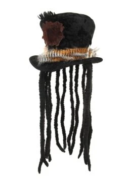 Witch Doctor Plush Costume Hat With Dreadlocks 7 Witch Doctor Plush Costume Hat With Dreadlocks -Halloween Costumes witch doctor plush hat with braids alt2
