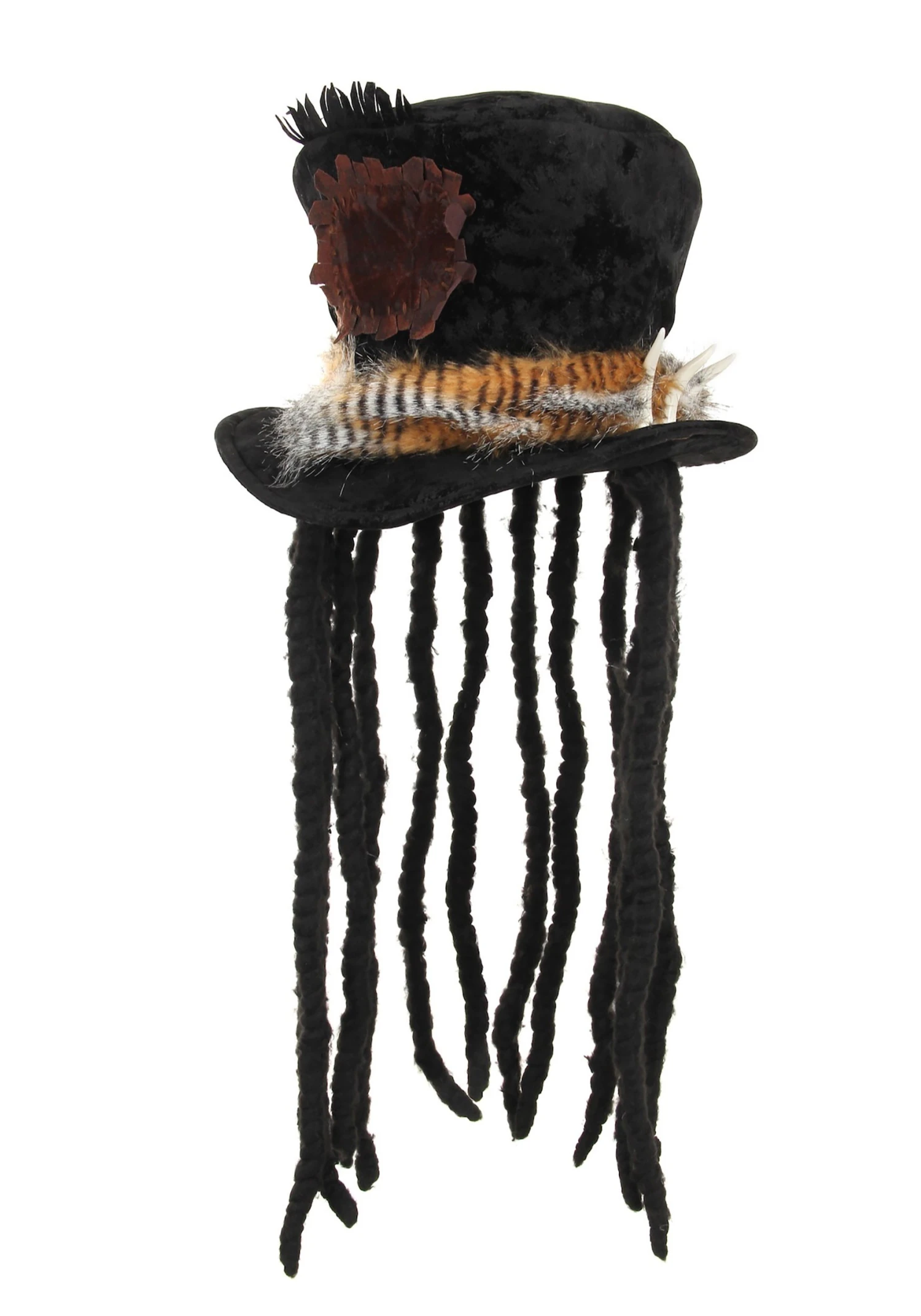 Witch Doctor Plush Costume Hat With Dreadlocks 5 Witch Doctor Plush Costume Hat With Dreadlocks - Image 3