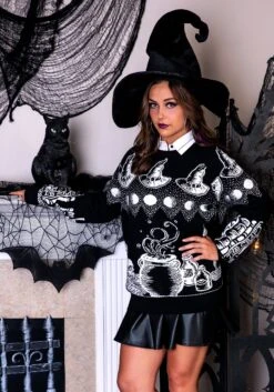 Witch Spellcraft And Curios Halloween Sweater For Adults -Halloween Costumes witch spellcraft and curios halloween sweater 2