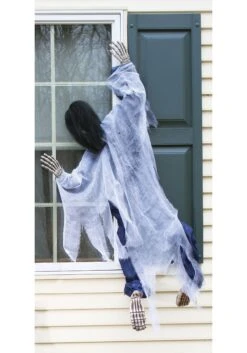 Fun World 5FT Hanging Skeleton Witch Window Halloween Decoration