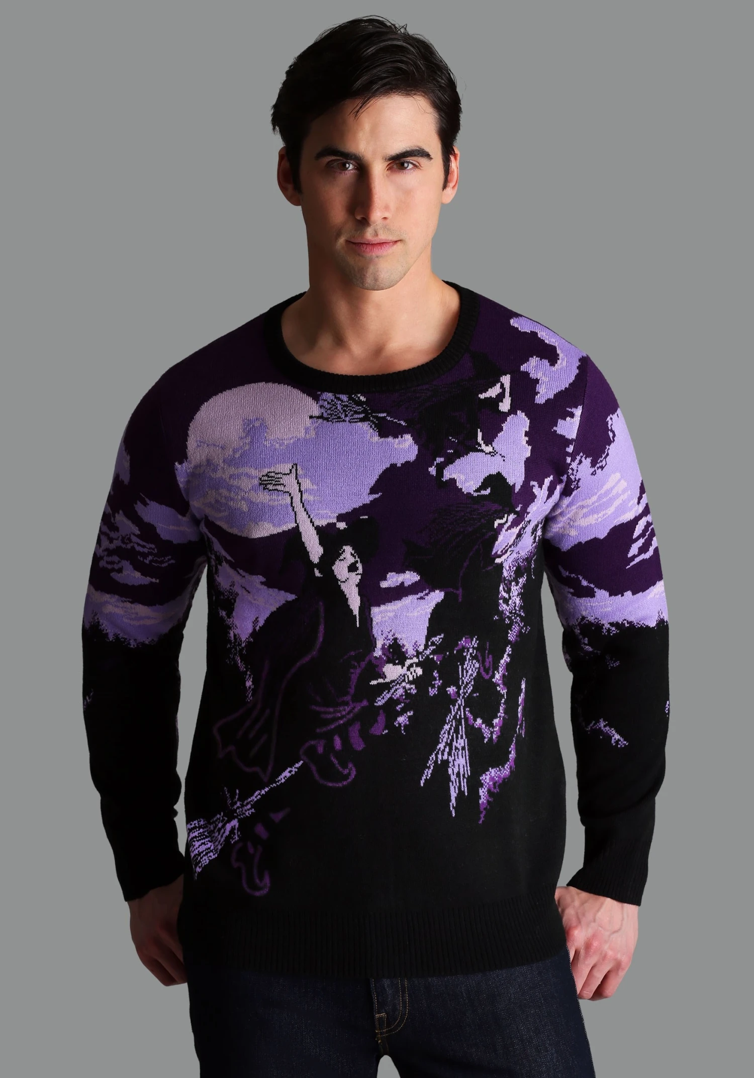 Witch's Moonlight Ride Halloween Sweater 6 Witch's Moonlight Ride Halloween Sweater - Image 4