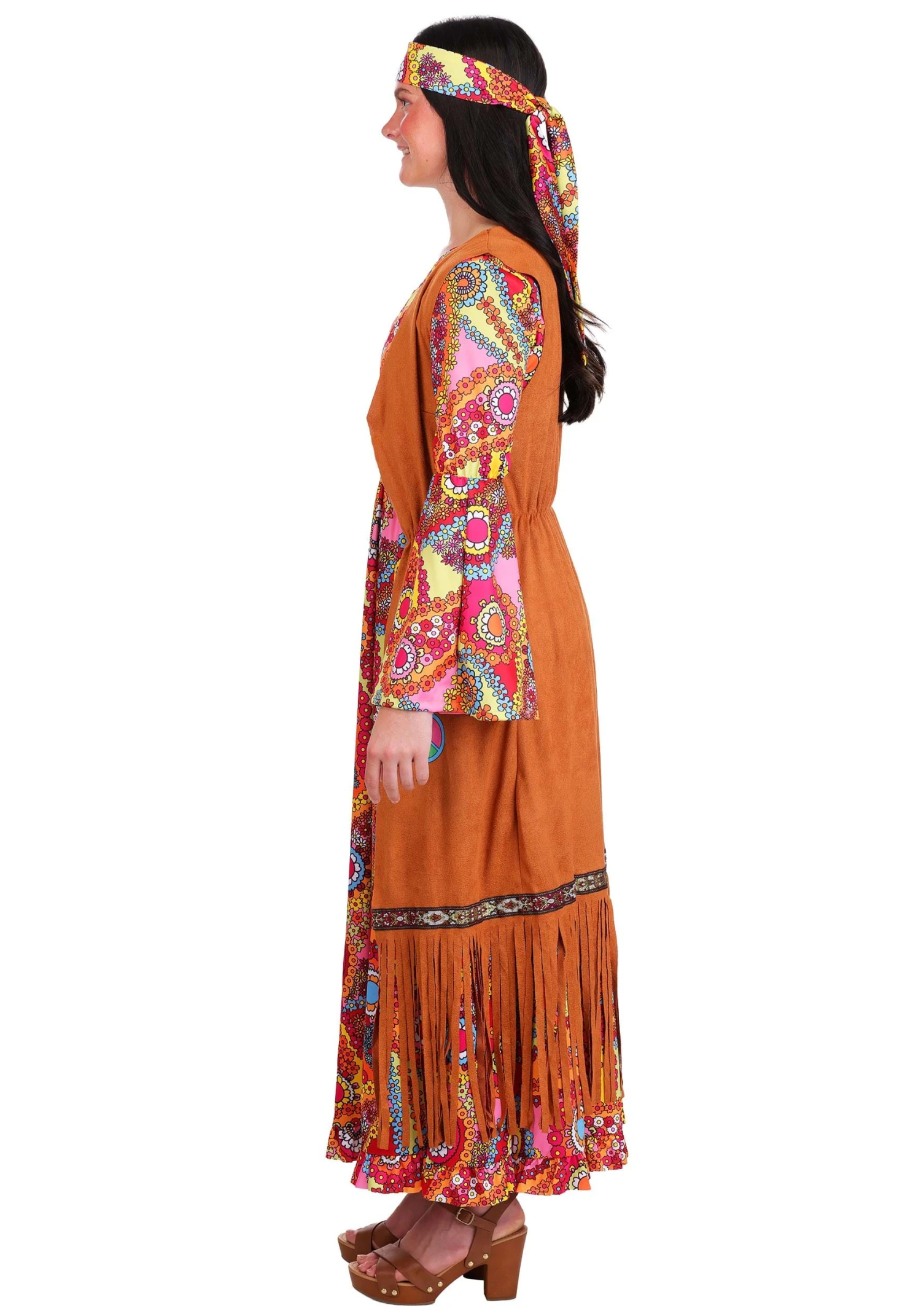 70s Woodstock Hippie Women's Costume Dress 5 70s Woodstock Hippie Women's Costume Dress - Image 3