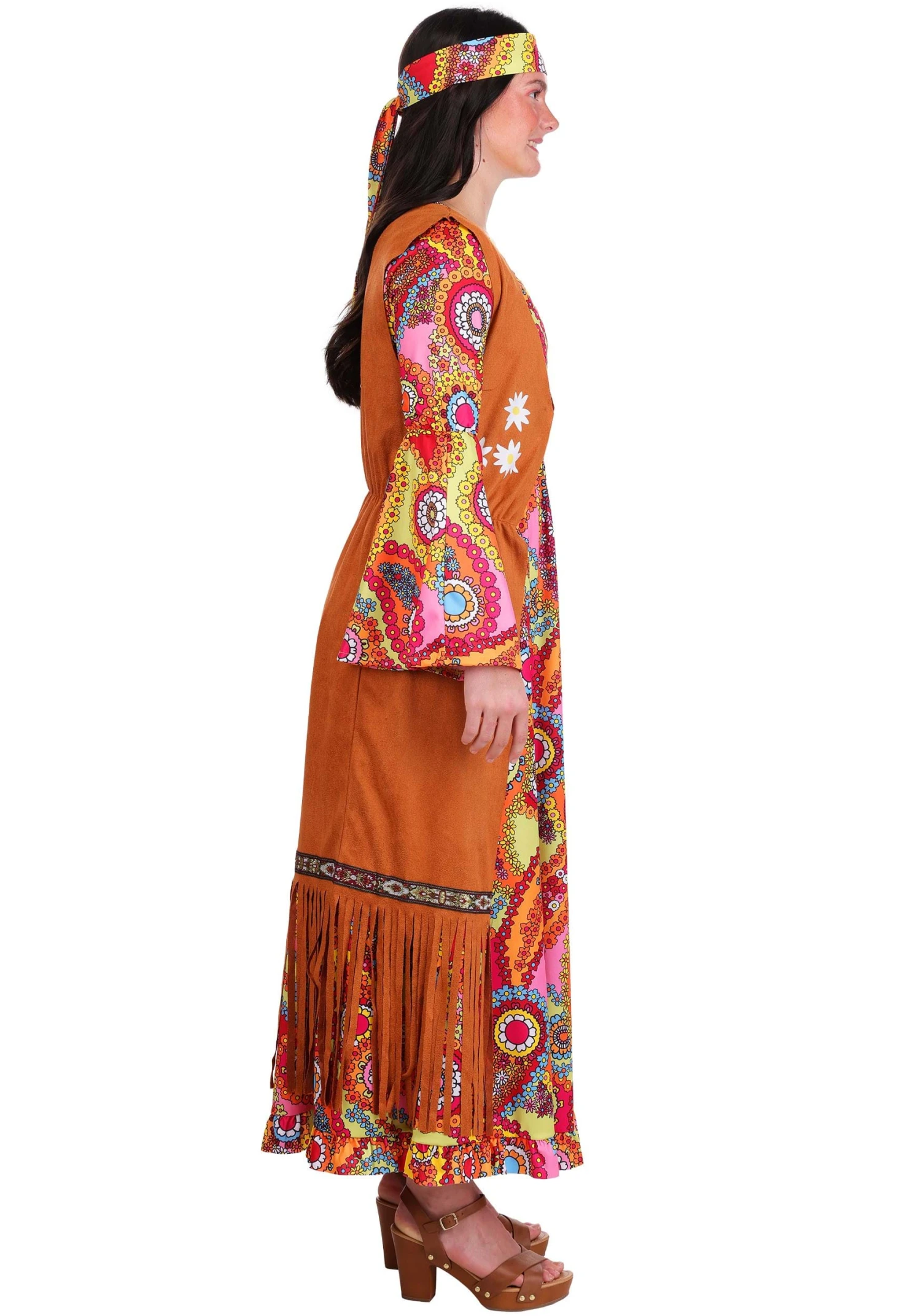 70s Woodstock Hippie Women's Costume Dress 6 70s Woodstock Hippie Women's Costume Dress - Image 4