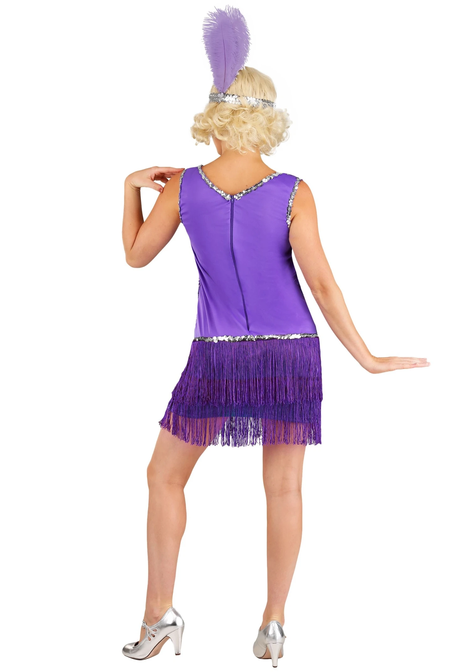 Womens Amethyst Purple Flapper Costume 4 Womens Amethyst Purple Flapper Costume - Image 2