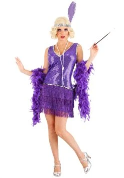 Womens Amethyst Purple Flapper Costume