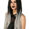 Black And Grey Ombre Wig For Women -Halloween Costumes womens black and grey ombre wig