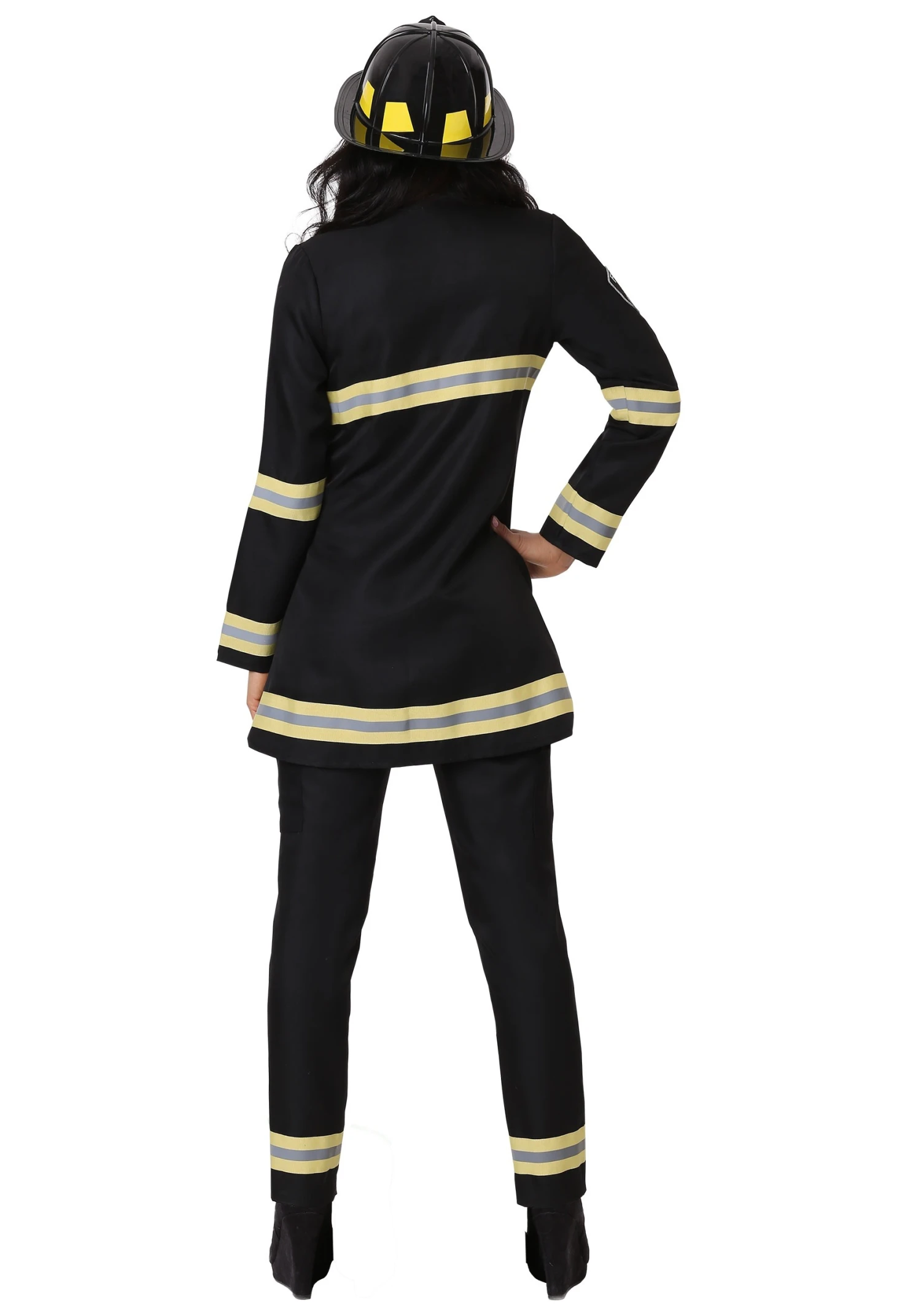 Women's Black Firefighter Costume 4 Women's Black Firefighter Costume - Image 2