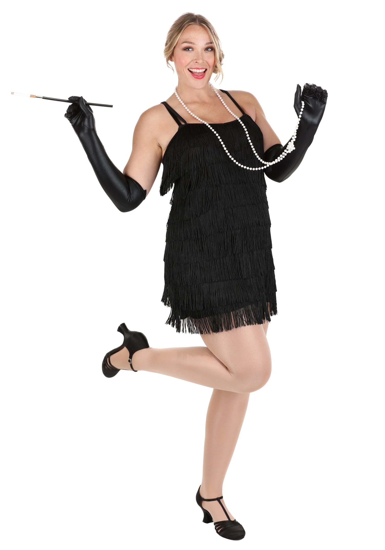 Dreamgirl Black Fringe Flapper Costume For Women 6 Dreamgirl Black Fringe Flapper Costume For Women - Image 4