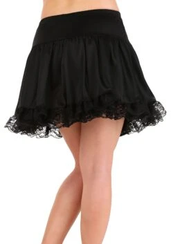 Black Lace Petticoat 17'' Long -Halloween Costumes womens black lace petticoat3