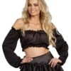 Dreamgirl Women's Black Peasant Top