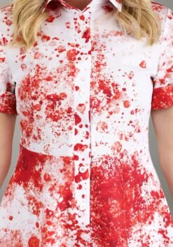 Blood Splatter Nurse Costume For Women 13 Blood Splatter Nurse Costume For Women -Halloween Costumes womens blood splatter nurse costume alt 4