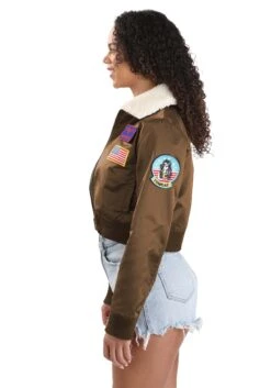 Top Gun Women's Bomber Jacket Costume 13 Top Gun Women's Bomber Jacket Costume -Halloween Costumes womens bomber jacket top gun costume alt 3