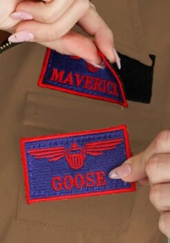 Top Gun Women's Bomber Jacket Costume 15 Top Gun Women's Bomber Jacket Costume -Halloween Costumes womens bomber jacket top gun costume alt 5