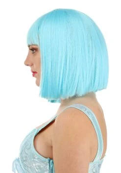 Bright Blue Bob Wig For Women 9 Bright Blue Bob Wig For Women -Halloween Costumes womens bright blue bob wig alt 3