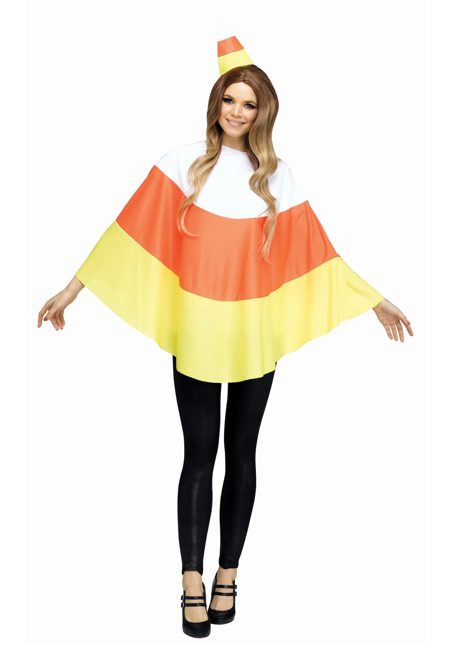 Fun World Women's Candy Corn Poncho 3 Fun World Women's Candy Corn Poncho