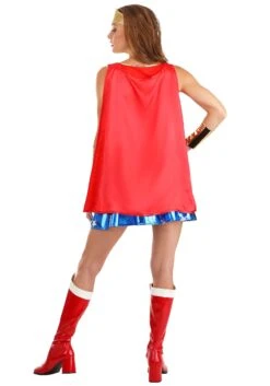 Caped Wonder Woman Costume For Adults 12 Caped Wonder Woman Costume For Adults -Halloween Costumes womens caped wonder woman costume alt 1